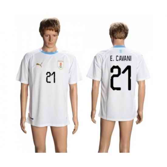 Uruguay #21 E.Cavani Away Soccer Country Jersey